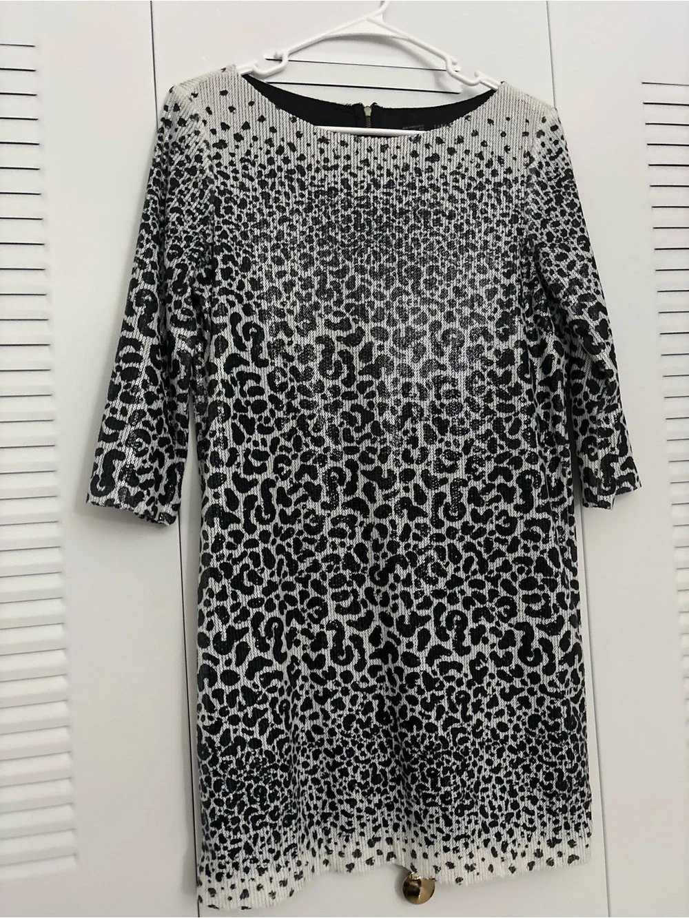 Zara Black and White Leopard Print Mini Dress